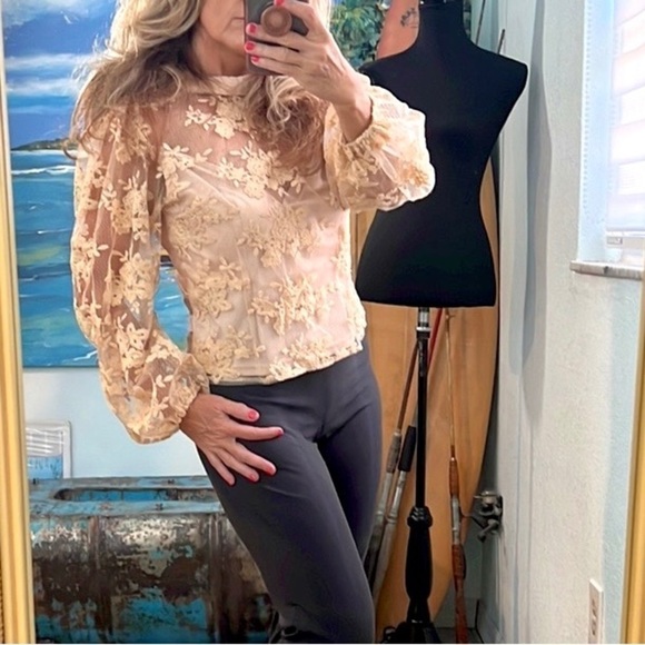 🧡Peach,Gorgeous & Sultry Tatted Lace & Mesh, Victorian-Fashioned Beauty,Size XL - Picture 8 of 16